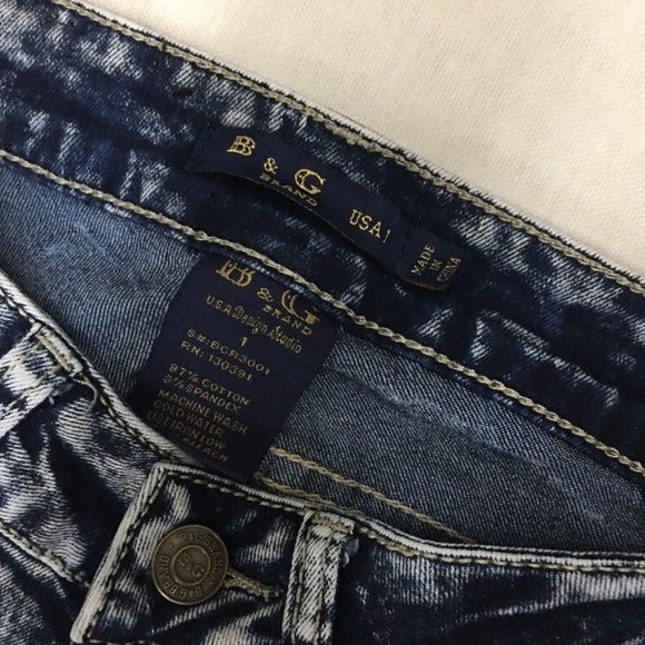 B&G Jeans Size 1 Skinny Destroyed Indigo Stretch - Picture 4 of 5